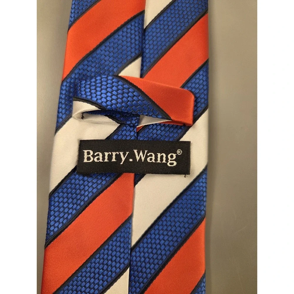 Barry‎ Wang Red White Blue Silk Tie